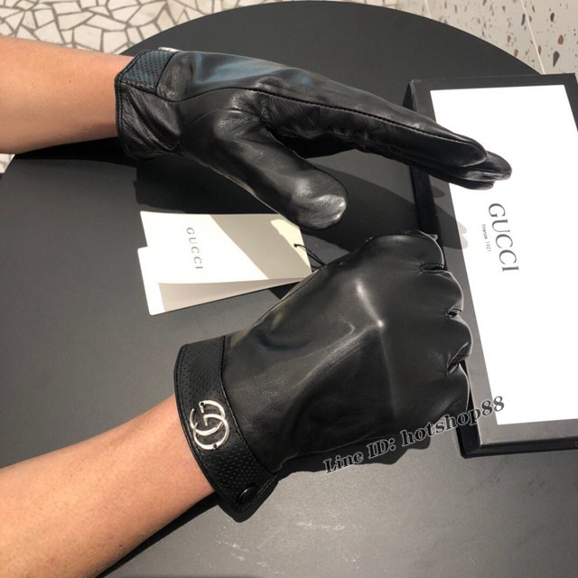 Gucci專櫃新款觸屏手套男士手套 古馳高檔羊皮手套 mmyj1672